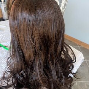 Beautiful New Wavy Brown Hair Topper/wig Heat safe Synthetic topper